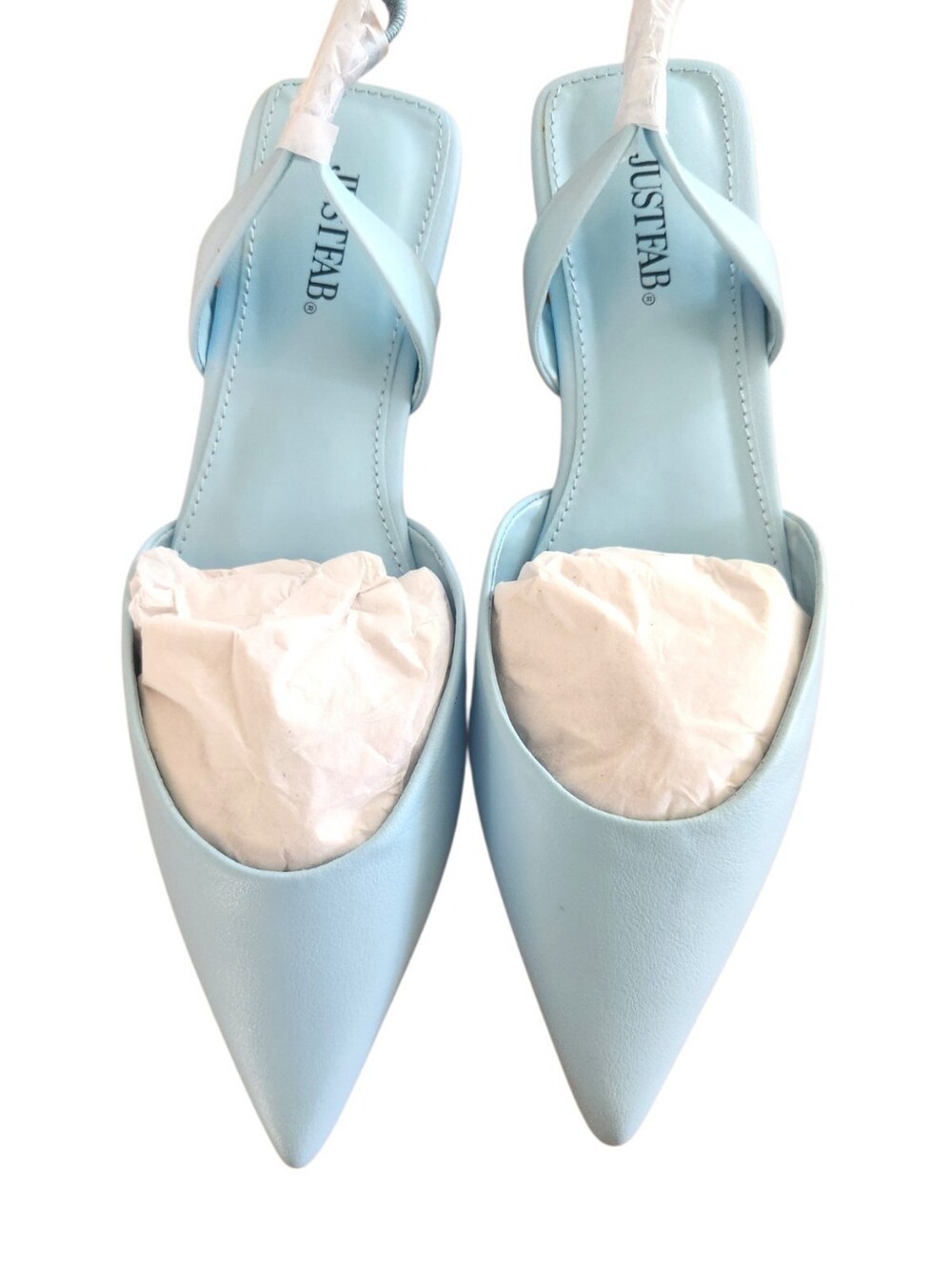 NIB JustFab Florance Pointed Toe Slingback Flats Baby Blue  NEW Women's Size 8.5